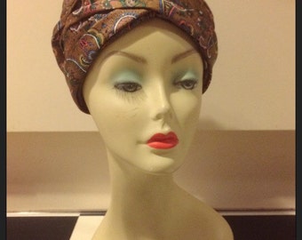 ATEMBERAUBENDE Vintage 1960 Paisley Muster Turban