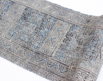 Vintage Hmong Hemp Batik Indigo Fabric