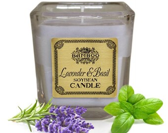 Sojakerze in glass 100% vegetable with Lavender & basil Fragrance