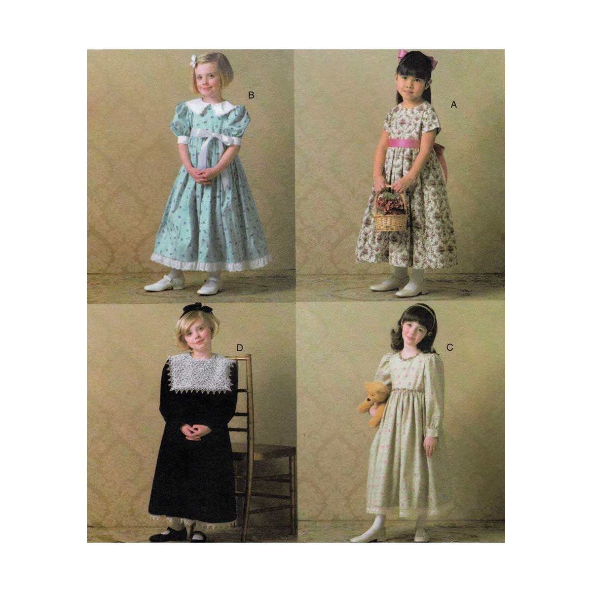 Toddler Flower Girls Dress Pattern Long or Short Sleeves