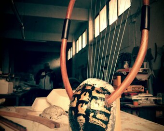 The Golden Lyre of Erato - Lover's Ancient Greek Lyre (Chelys - 9string) - Top Quality HandCrafted Musical Instrument