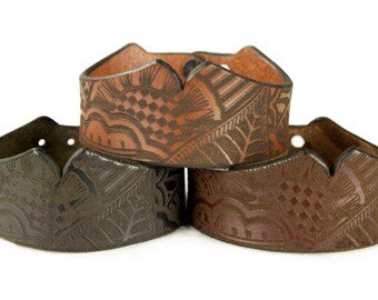 Premium Italian Leather Cuff -Camello