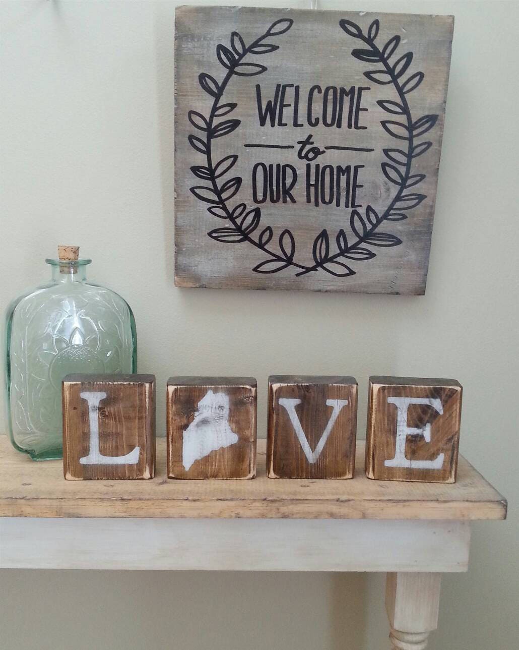 Rustic Maine Blocks REVERSIBLE Maine Decor Maine Gift