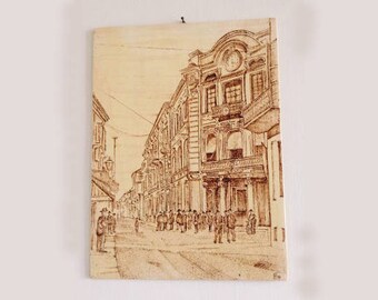 Pyrography on Alexandria Wood