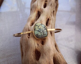 turquoise + brass cuff bracelet.