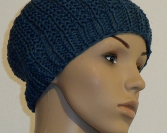 Knitted pure Cottonwhool in Prussian blue