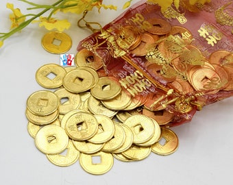 Ancient coins Gold Chinese Feng Shui lucky