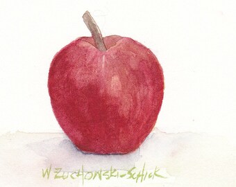 Red Apple Original Watercolor