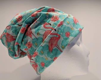Flamingos beanie slouchy
