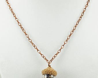 Acorn and Lavender Necklace