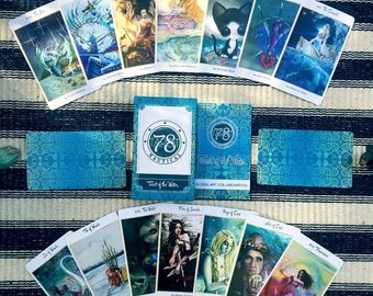 SALE 78 Tarot Nautical - Tarot of the Water - Just the Deck - LE - divination, occult, Indie Deck, Sea Tarot, Water Tarot, Ocean Tarot