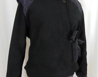 Black short jacket with polka dots and fairy hood
