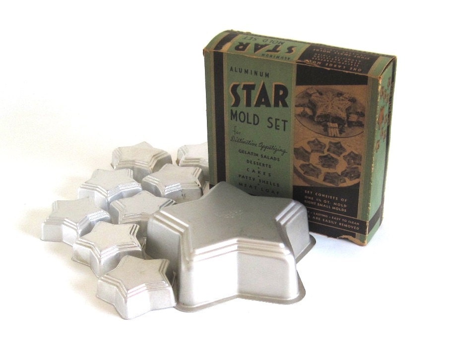 Mirro Aluminum Tart Tins Star Cake Pan Jello Mold Mini Shape