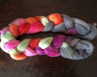 Dyed bfl combed top, bfl roving, blue face Leicester wool