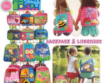Stephen Joseph sac à dos, enfant en bas âge boîte à lunch, sac à dos maternelle, préscolaire boîte à lunch, enfants sac à dos, sac à dos Go-Go