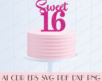 Free Free 128 Sweet Sixteen Cake Topper Svg SVG PNG EPS DXF File