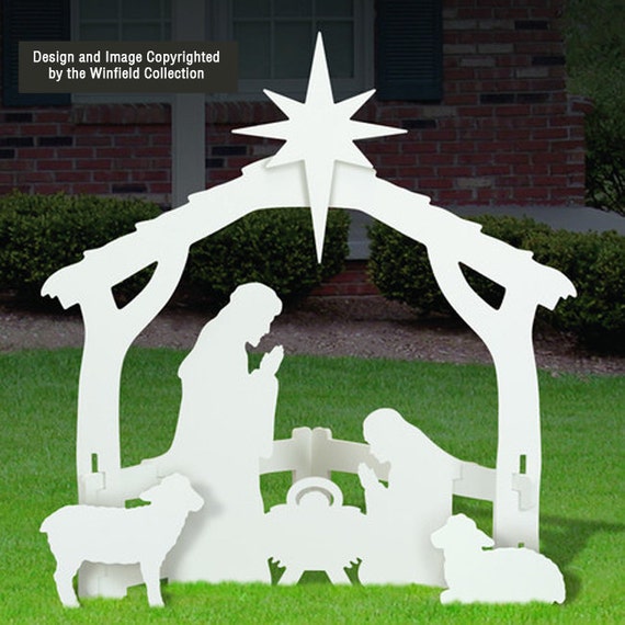 White Outdoor Nativity Scene