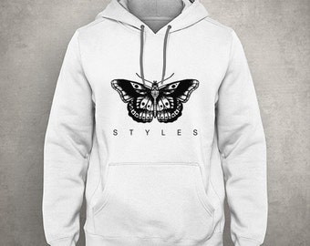 Styles Butterfly Tattoo - Gray/White Unisex Hoodie - HOODIE-039