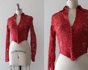 vintage 1930s blouse // 30s lace top