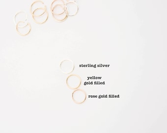 Tiny Hoop Cartilage Earrings - Hoop Earrings - Endless Hex Helix Hoops - Rose Gold Hoops - Cartilage Jewelry - Endless Hoop Earrings