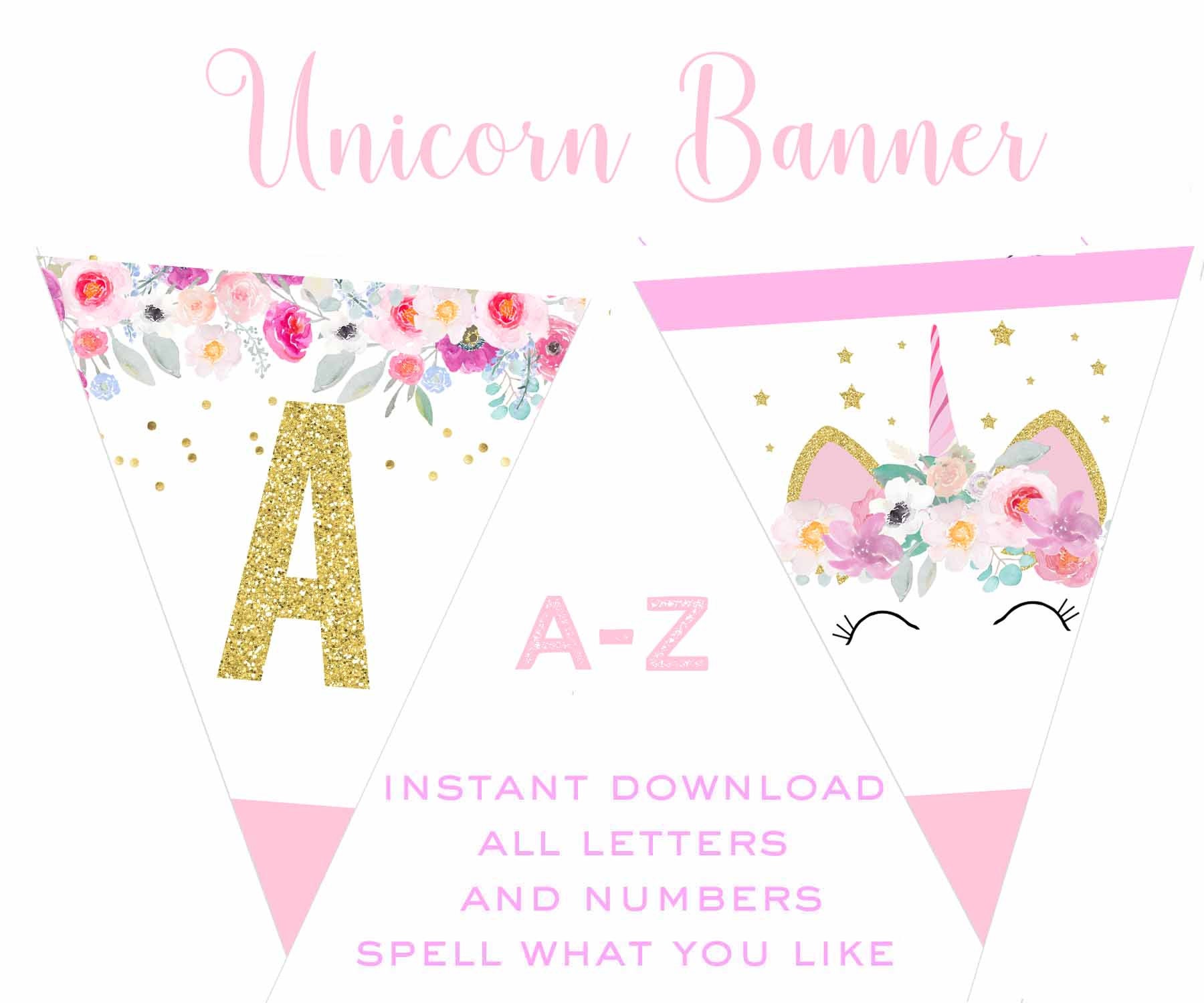 unicorn banner unicorn instant download banner unicorn