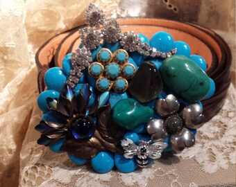 Vintage jeweled belt buckle