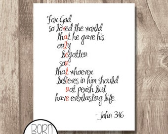 Printable Bible Verse Valentine John 3:16