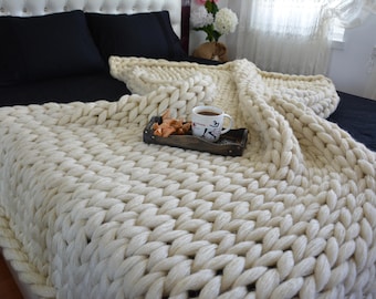 Chunky knit blanket, Lap BLanket, Chunky knit throw, Chunky knit Mohair Blanket, Extraordinary gift, Chunky blanket,Cover Bedspread