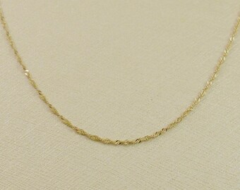 14k gold chain, gold necklace, yellow gold necklace, Singapore necklace