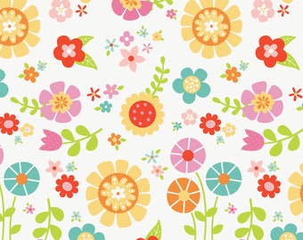 Bloom Where You're Planted - C6850 - Bloom Main White - by Lori Whitlock for Riley Blake Designs