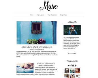 Minimalist Black and White Responsive Wordpress Blog Theme, Wordpress Template, Genesis Child Theme, Wordpress