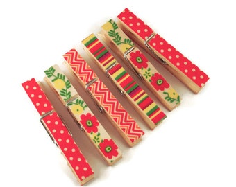 Decorative Clothespins Altered Clothespins Magnetic Clothes Pins in Summer Love