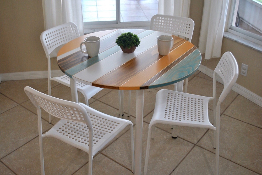 Colorful Round Breakfast Table Small Dining Table