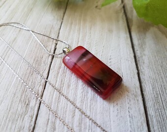 Red fused glass pendant