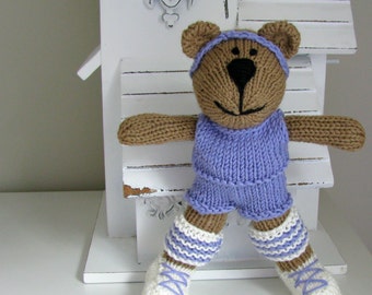 Knitted Toy - Hand Knit Bear - Stuffed Animal - Small Toy - Workout Plush Doll -Child Toy - Kids Toys - Teddy Bear Taylor