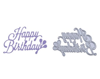 Happy Birthday Metal Cutting Dies, sentiment Metal die cuts for Card making, Sizzix dies,