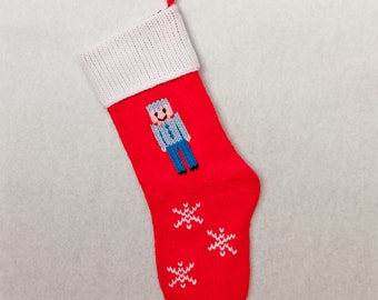 Hand-knitted Personalized Christmas Stockings: Soldier