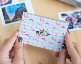 Travel Instax Mini Album for 20 Photos. Instax album. Paper Album. Flamingo print. Fujifilm Instax Mini 9, 8, 7s, 90, 70, Leica Sofort.