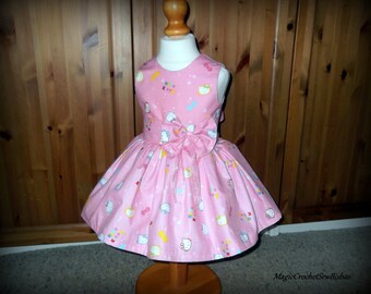 Hello Kitty dress,smash cake dress,birthday party dress,hello kitty party,hello kitty lovers,handmade dress,girl dress,Hello Kitty