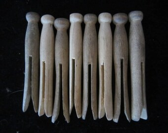 8 Vintage Dollhouse Miniature Clothes Pins - Dollhouse Items - Collectible Miniatures- Miniature Clothes Pins - Miniatures - Doll Accessory