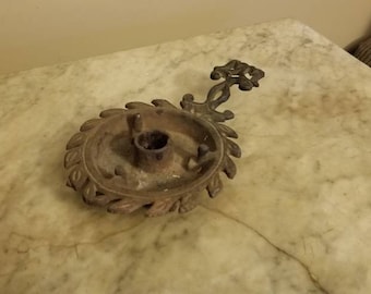 Vintage cast iron candlestick holder