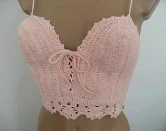 crochet top tank handmade ,original lace