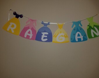 Disney Princess Dress Banner - Girl Birthday Party - Happy Birthday Banner - Disney Princess Birthday Decor - Princess Birthday Banner
