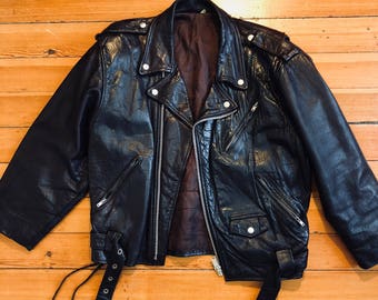 Perfecto vintage leather made in usa / size m / dark brown