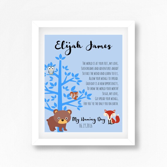 Naming Ceremony Gift Naming Day Poem Baby Boy Baptism Gift