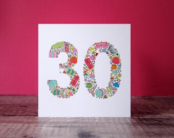 30th Birthday Card - Birthday Card For Her - Thirtieth Special Birthday - Girlie Things 30th Birthday Card