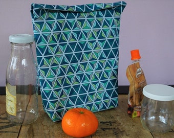 Bag for snack, snacks, picnic, lunch bag in coated cotton