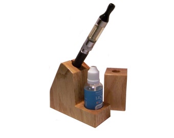 Vapor Stand Set - Solid Oak Ecig Holder