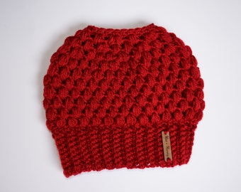 Messy Bun Beanie Hat