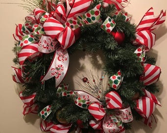 Holiday Wreaths, Winter Wreath, Candy Cane